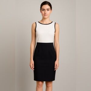 💙 Lands' End Sheath Dress - Women's 2 Black and white 💙